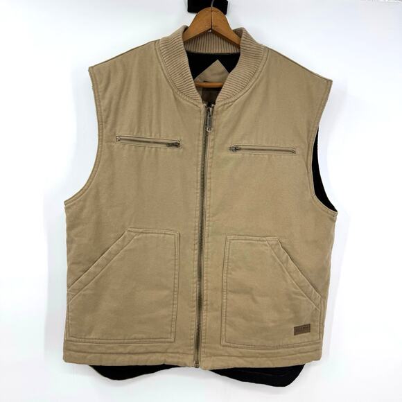 VTG Austin Clothing Company Canvas Vest Men's Size M Tan Insulated Chore Utility - Picture 1 of 6
